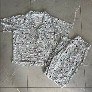Gray Snoopy Peanuts Pajama Set